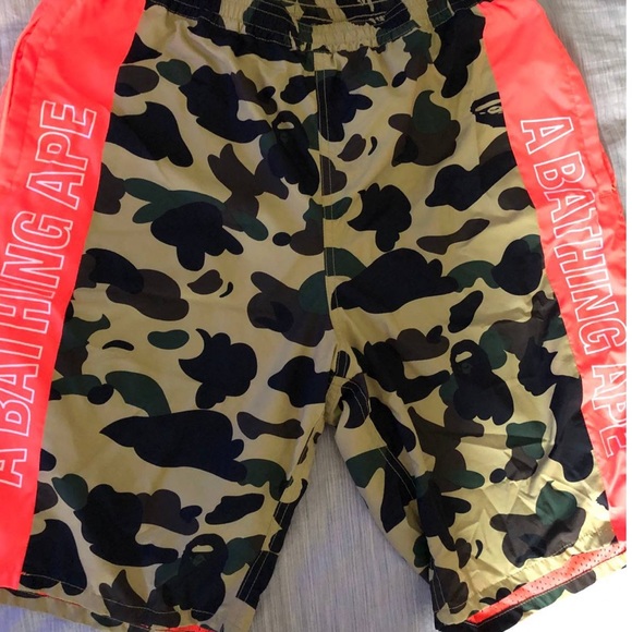 Bape camo swim trunks/shorts mint!!